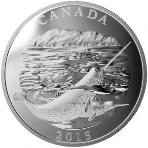 CONSERVATION SERIES: THE NARWHAL - 2015 $125 1/2 Kilo Fine Silver Coin - Royal Canadian Mint