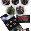 MARVEL AVENGERS - AGE OF ULTRON - 2015 5-Coin 1 oz Proof Color Silver Coins with Actual Piece of Iron Man's Costume COA