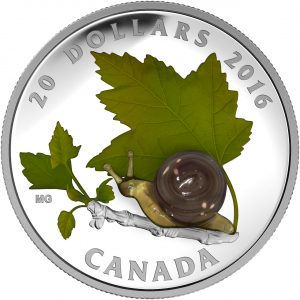 LITTLE CREATURES: SNAIL - Venetian Murano Glass - 2016 $20 1 oz Fine Silver Coin - Royal Canadian Mint