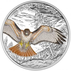 REGAL RED-TAILED HAWK - 2016 $20 1 oz Fine Silver Coin - Royal Canadian Mint