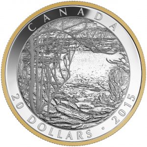 2015 $20 1 oz Fine Silver Coin - Tom Thomson: Spring Ice (1916)