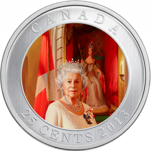 Her Majesty Queen Elizabeth II Coronation - Coloured Coin (2013)