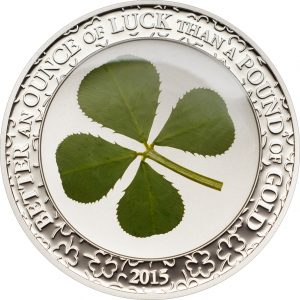 2015 1 oz Silver Coin - Ounce of Luck - Four Leaf Clover