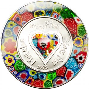 2015 Silver Coin - Murrine Millefiori Glass Art