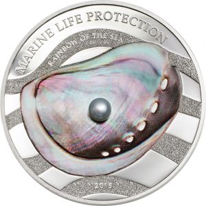 2015 1 oz Pure Silver Coin -  Marine Life Protection - Rainbow of the Sea