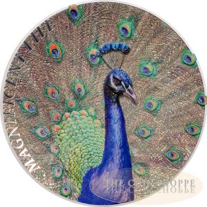 2015 1 oz Pure Silver Coin - Magnificent Life – Peacock - Cook Islands