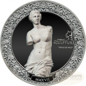 VENUS DE MILO - ETERNAL SCULPTURE - 2017 2 oz Pure Silver Coin - Two-Sides smartminting?? Technology & Marble Effect