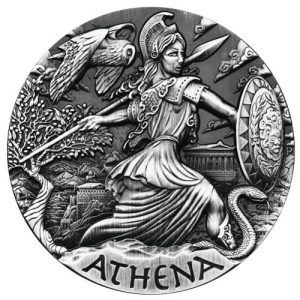 2015 2 oz Pure Silver High Relief Coin - Goddesses Of Olympus - Athena