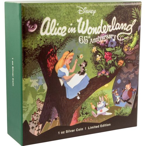 ALICE IN WONDERLAND 65TH ANNIVERSARY - DISNEY - 2016 1 oz Silver Coin - NZ Mint