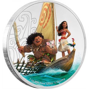 MOANA & MAUI - DISNEY - 2017 1 oz Pure Silver Coin - NZ MINT