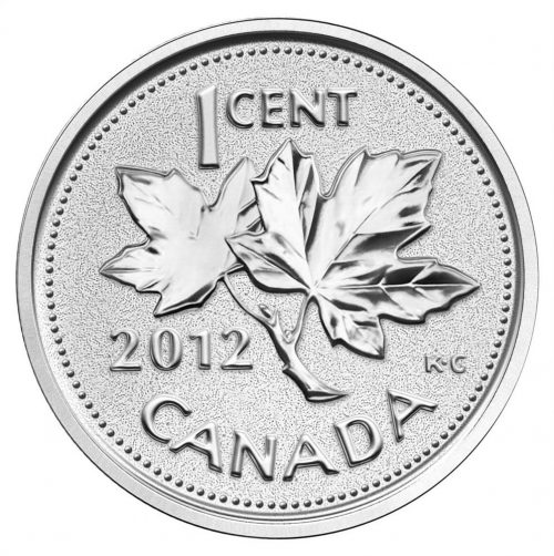 FAREWELL TO THE PENNY - 2012 5 oz Fine Silver Coin - Canada - RCM