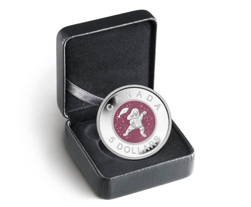 Fine Silver Coin - Mother and Baby Ice Fishing