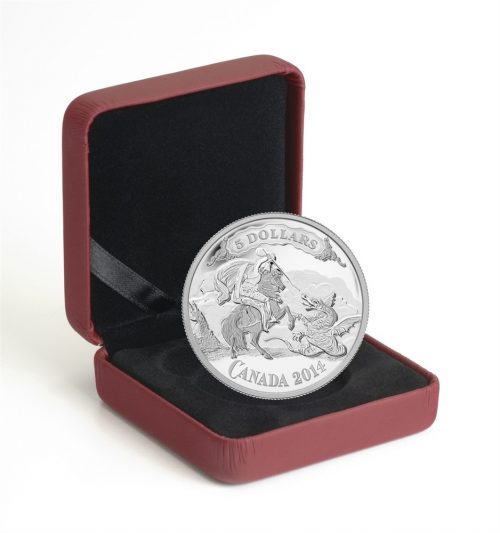 Canadian Bank Note Series: Saint George Slaying Dragon - Fine Silver Coin - 2014