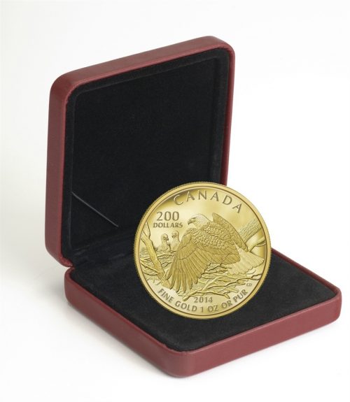 $200 2013 Pure Gold Coin - Bald Eagle Protecting Her Nest