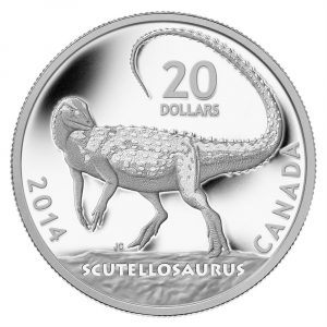 Canadian Dinosaurs: Scutellosaurus -1 oz. Fine Silver Coin - 2014