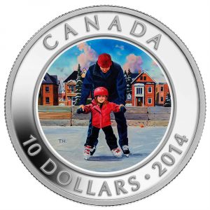 2014 $10 Fine Silver Coin - Learning to Skate