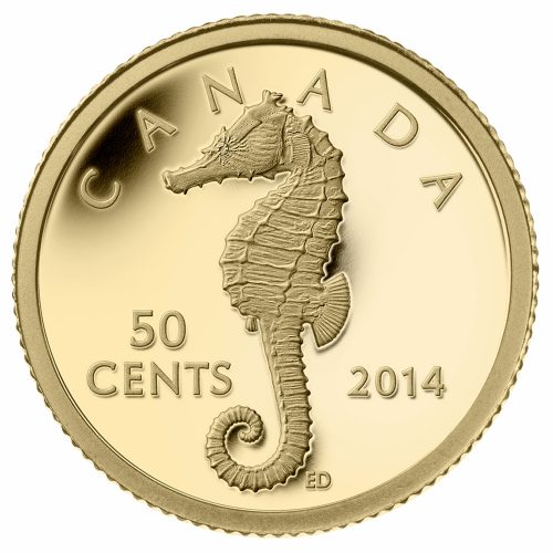 2014 1/25 oz Pure Gold Coin - Sea Creatures: Seahorse