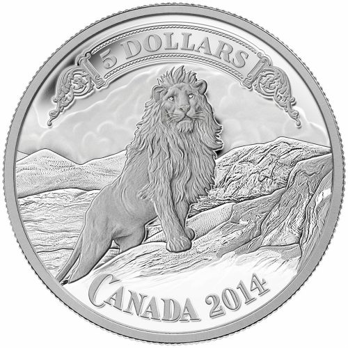 2014 Fine Silver Coin - Canadian Bank Notes Series - Lion on the Mountain
