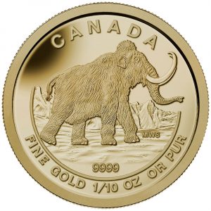 2014 1/10 oz. Pure Gold Coin - Woolly Mammoth