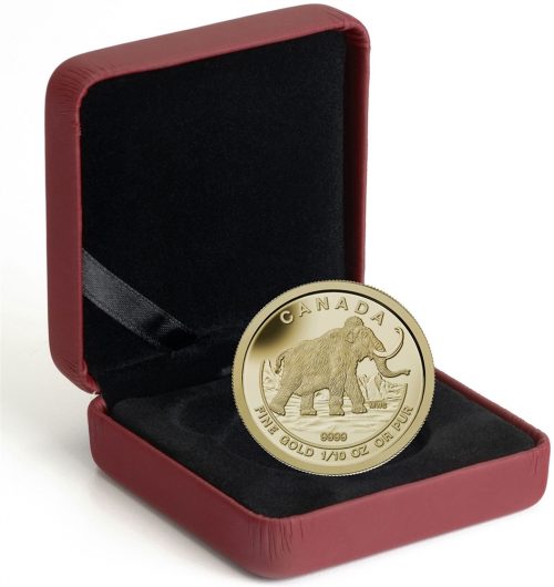 2014 1/10 oz. Pure Gold Coin - Woolly Mammoth