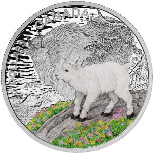 2015 1 oz $20 Fine Silver Coin - Baby Animals: Mountain Goat