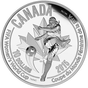 2015 $10 1/2 oz. Fine Silver Coin - FIFA Women's World CupTM/MC : The Kicker