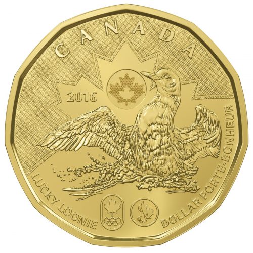 LUCKY LOONIE - 2016 $1 Regular Plastic Wrap Roll of 25 - Royal Canadian Mint