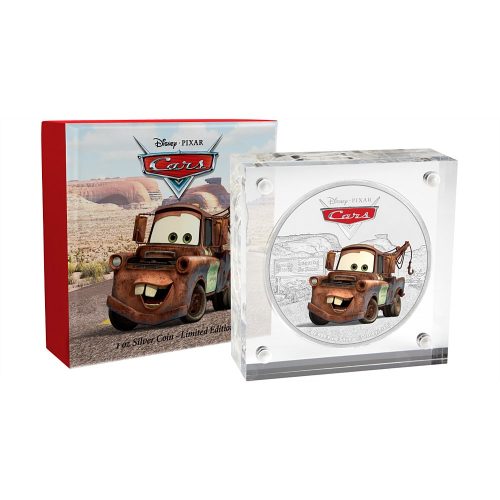 TOW MATER - PIXAR CARS - DISNEY - 2017 1 oz Pure Silver Coin - New Zealand Mint