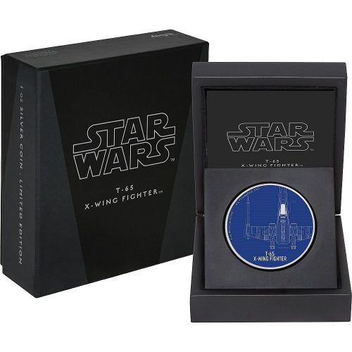 T-65 X-WING FIGHTER - STAR WARS SHIPS - 2017 1 oz Pure Silver Coin - NZ Mint