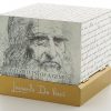 LEONARDO DA VINCI - 2015 6.5 oz Pure Silver Antique Finish Open Cube Shaped Coin