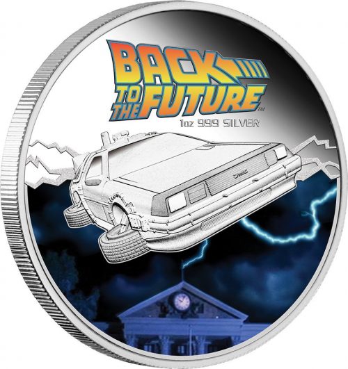 BACK TO THE FUTURE SET - 1/4 oz Gold Coin, 1 oz Delorean Silver Coin, 2 oz Hoverboard Silver Coin