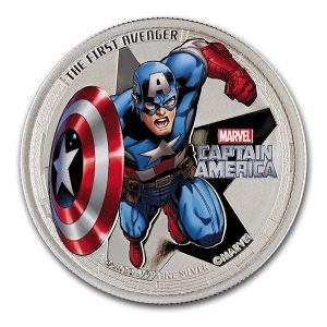 2014 1 oz Proof Silver Coin - Marvel -  The Avengers - Captain America