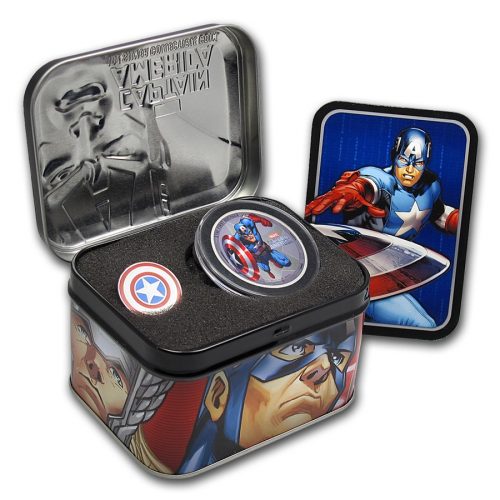 2014 1 oz Proof Silver Coin - Marvel -  The Avengers - Captain America