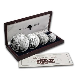 2015 Somalia 4 Coin Silver African Wildlife Elephant Proof Set