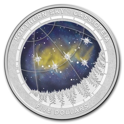 NORTHERN SKY CASSIOPEIA - 2016 1 oz Pure Silver Curved Coin