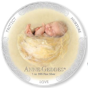 Anne Geddes - Protect Nurture Love - 1 oz Silver Coin - NZ Mint