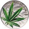 CANNABIS SATIVA - MARIJUANA - 2016 1 oz Pure High Relief Concave Silver Coin - Benin