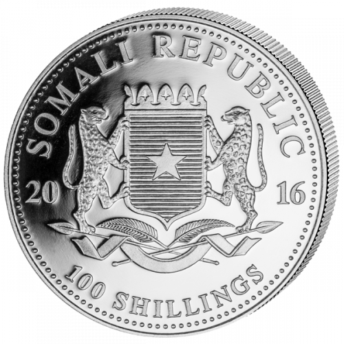 SOMALIA SILVER ELEPHANT - 2016 1 oz Pure Silver Coin