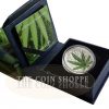 CANNABIS SATIVA - MARIJUANA - 2016 1 oz Pure High Relief Concave Silver Coin - Benin