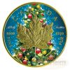 CHRISTMAS TREE MAPLE - MERRY CHRISTMAS - 2016 1 oz $5 Fine Silver Maple Leaf Coin - Color and 24K Gold Gilding