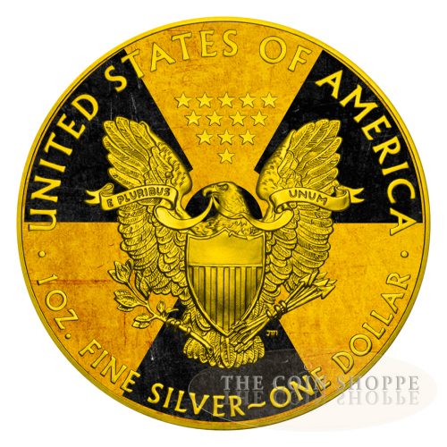 NUKE - ARMAGEDDON EAGLES Г?? 2016 American Silver Eagle 1 oz Coin - Color and 24K Gold Gilding