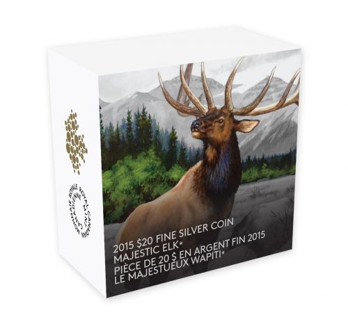 2015 $20 1 oz Fine Silver Coin - Majestic Elk