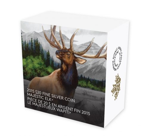 2015 $20 1 oz Fine Silver Coin - Majestic Elk