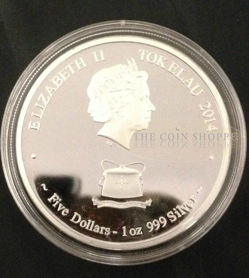 2014 Tokelau Unicorn Gilded 1 Oz Silver Coin