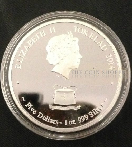 2014 Tokelau Pegasus Gilded 1 Oz Silver Coin