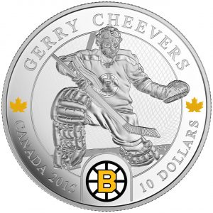 2015 $10 1/2 oz Fine Silver Coin - Boston Bruins - Goalies: GERRY CHEEVERS