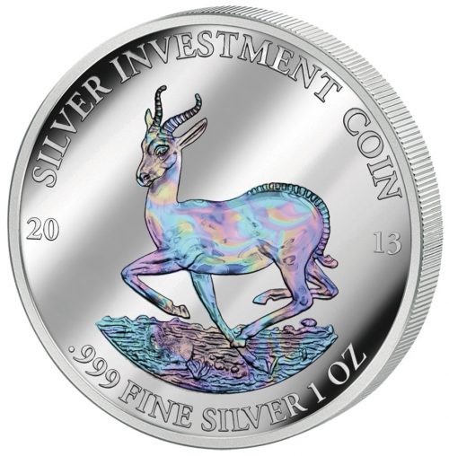 AFRICAN SPRINGBOK - GABON - 2013 1 oz Pure Silver in Capsule - Hologram