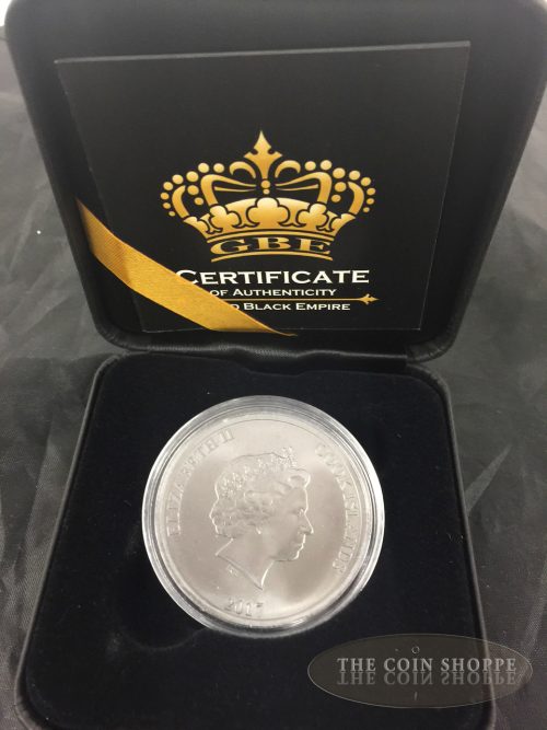 MUTINY ON THE BOUNTY - GOLD BLACK EMPIRE - 2017 1 oz  Cook Islands Silver Coin - Black Rhodium and Selective 24K Gold