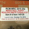 2015 Canada Poppy 25-Cent Original Mixed Roll of 40 pieces