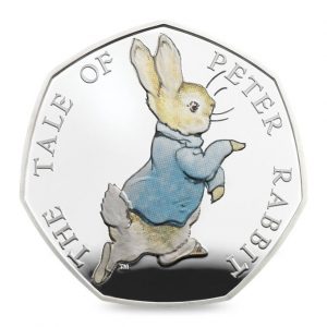 PETER RABBIT - BEATRIX POTTER SERIES - 2017 Sterling Silver Proof Color Coin - Royal Mint